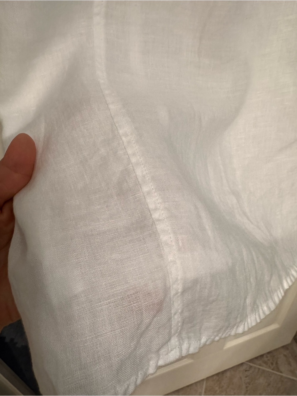 Talbots Petite White Linen-Textured skirt - Picture 4 of 7